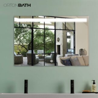 ORTONBATH™   LED Mirror Full Length Mirror Wall Mounted Mirror Vanity Mirror with Lights for Bathroom/Bedroom/Living Room with Dimming Touch Switch, Waterproof(Horizontal/Vertical) OTECO1201
