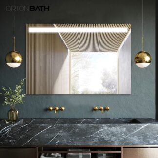ORTONBATH™ Designer Illuminated LED Bathroom Mirrors Light Sensor Touch Controlled Demister Pad Horizontal Vertical 1200 X 800 mm(Horizontal/Vertical) OTECO1203