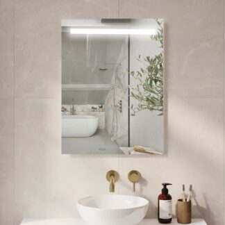 ORTONBATH™    Inch Bathroom Mirror, Vanity Mirror with Light, Anti-Fog, Dimmable, Color Temperature Adjustable, Wall-Mounted Mirror for Bathroom Horizontal/Vertical (Horizontal/Vertical) OTECO6002