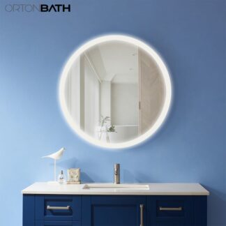 ORTONBATH™   600X600mm Frameless Round Illuminated LED Light Bathroom Mirror Backlit Makeup Mirror with Sensor Touch Control Anti-Fog Mirror with Warm White Light OTL0624