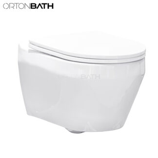 ORTONBATH™ RUSSIA EUROPE CE CERTIFIED ROUND BOWL RIMLESS WALL HUNG TOILET WALL MOUNTED TOILET WITH UF SOFT CLOSE SEAT COVER OTM023