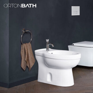 ORTONBATH™ Floor Mounted Bidets Drilling Free Standing Elongated Horizontal Spray Ceramic Toilet Bidet OTM07