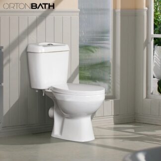 ORTONBATH™ hot selling economical Bathroom Sanitary Ware ceramic toilet two piece toilet with soft close toilet bowl seat cover OTM08