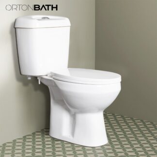 ORTONBATH™ AFRICA EUROPE Close Coupled Modern Cloakroom Bathroom Two piece Toilet Pan Cistern WC And Soft Close Seat White OTM08C