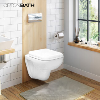 ORTONBATH™  glossy White sqaure  Europe Russia Rectangular Wall Hung Toilet Wall Mounted Toilet with UF Soft Close Seat Cover OTM11