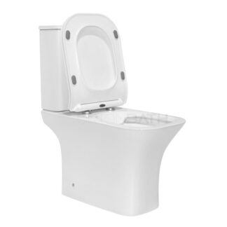 ORTONBATH™ RECTANGULAR BOWL  RIMLESS Close Coupled WC Toilet PAN  TWO PIECE TOILET BOWL WITH SOFT CLOSE SEAT COVER AND THIN TANK COVER FOR RUSSIA MARKET  OTM1215