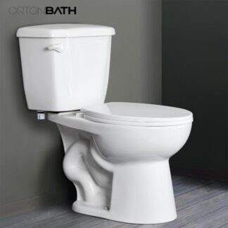 ORTONBATH™ Traditional ECOLOGICAL CUPC siphonic Two-piece toilet with elongated bowl COMFORT HEIGHT ADA TOILET PAN OTM16