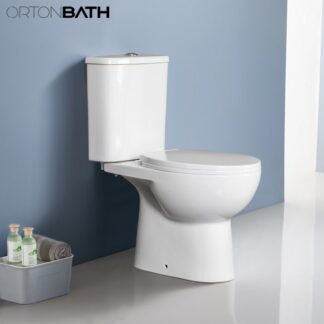 ORTONBATH™ new design Rimless Washdown Close Coupled two piece Toilet with pp/uf soft close seat cover ,flush valve and s trap outlet OTM22C