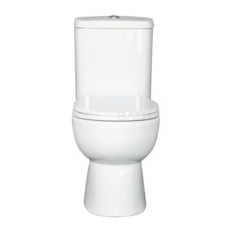 ORTONBATH™ Close Coupled Modern Cloakroom Bathroom Toilet Pan Cistern WC And Soft Close Seat White   OTM59