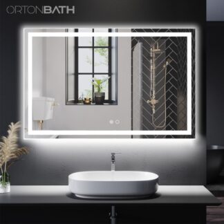 ORTONBATH™     Bathroom LED Vanity Mirror Adjustable 3 Color Dimmable Vanity Mirror with Lights Anti-Fog Touch Control Wall Mounted LED Mirror Lights (Backlit and Front Lighted) OTMARC14003