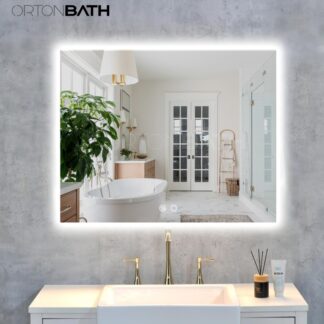 ORTONBATH™   LED Mirror for Bathroom, Backlit and Front Lighted Bathroom Vanity Mirror with Lights, Anti-Fog, 3 Colors Dimmable, Memory, Shatterproof Wall LED (Horizontal/Vertical) OTRT1001