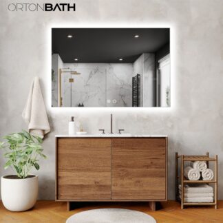 ORTONBATH™   LED Bathroom Mirror, Modern Rectangle LED Vanity Mirror, Wall Mounted Anti-Fog Dimmable Frameless Front Light Makeup Mirror (Horizontal/Vertical) OTRT1202