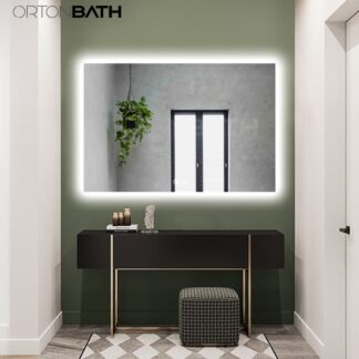 ORTONBATH™   LED Bathroom Mirror, Wall Mounted Makup Mirror, Stepless Dimmable Wall Mirrors with Anti-Fog, Shatter-Proof, Memory, 3 Colors Bluetooth Mirrors(Horizontal/Vertical) OTRT1203