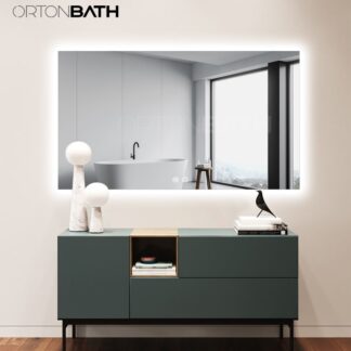ORTONBATH™   LED Lighted Bathroom Wall Mounted Mirror Vanity or Bathroom Wall Hanging Rectangle Vertical Mirror, Anti Fog+IP67 Waterproof Mirror (Horizontal/Vertical) OTRT1403