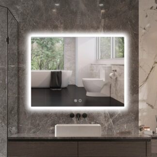 ORTONBATH™    Bathroom Backlit LED Mirror, 500mm X 700mm LED Vanity Mirror, Mirror for Wall, Vanity Bathroom Mirror with Anti-Fog, Memory, Dimmable Light Function(Horizontal/Vertical) OTRT6003