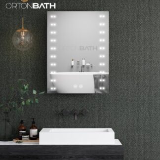 ORTONBATH™  Frameless Frontlit Bathroom LED Mirror Wall Mounted Bathroom Mirrors with LED Light Horizontal/Vertical Anti-Fog Makeup Mirror with Scattered Light OTY021