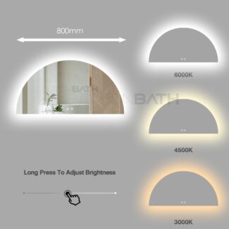 ORTONBATH™   Backlit Lighted Bathroom Mirror for Wall, Anti-Fog, 3 Color Dimmable, Smart LED Vanity Mirror, 40